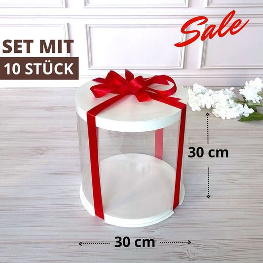 Przezroczyste okrągłe pudełko na tort