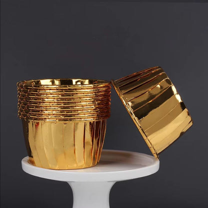 Papilotki do muffin / babeczek – 25 sztuk – Złote