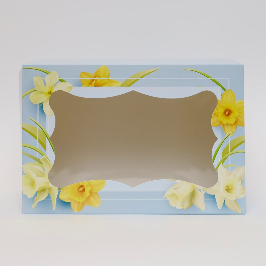 Pudełko na deser 25×17×11 cm z okienkiem, Wiosna – 5 szt.
