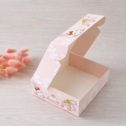 Pudełko na deser 20×20×7 cm z okienkiem, Króliczki – 5 szt.