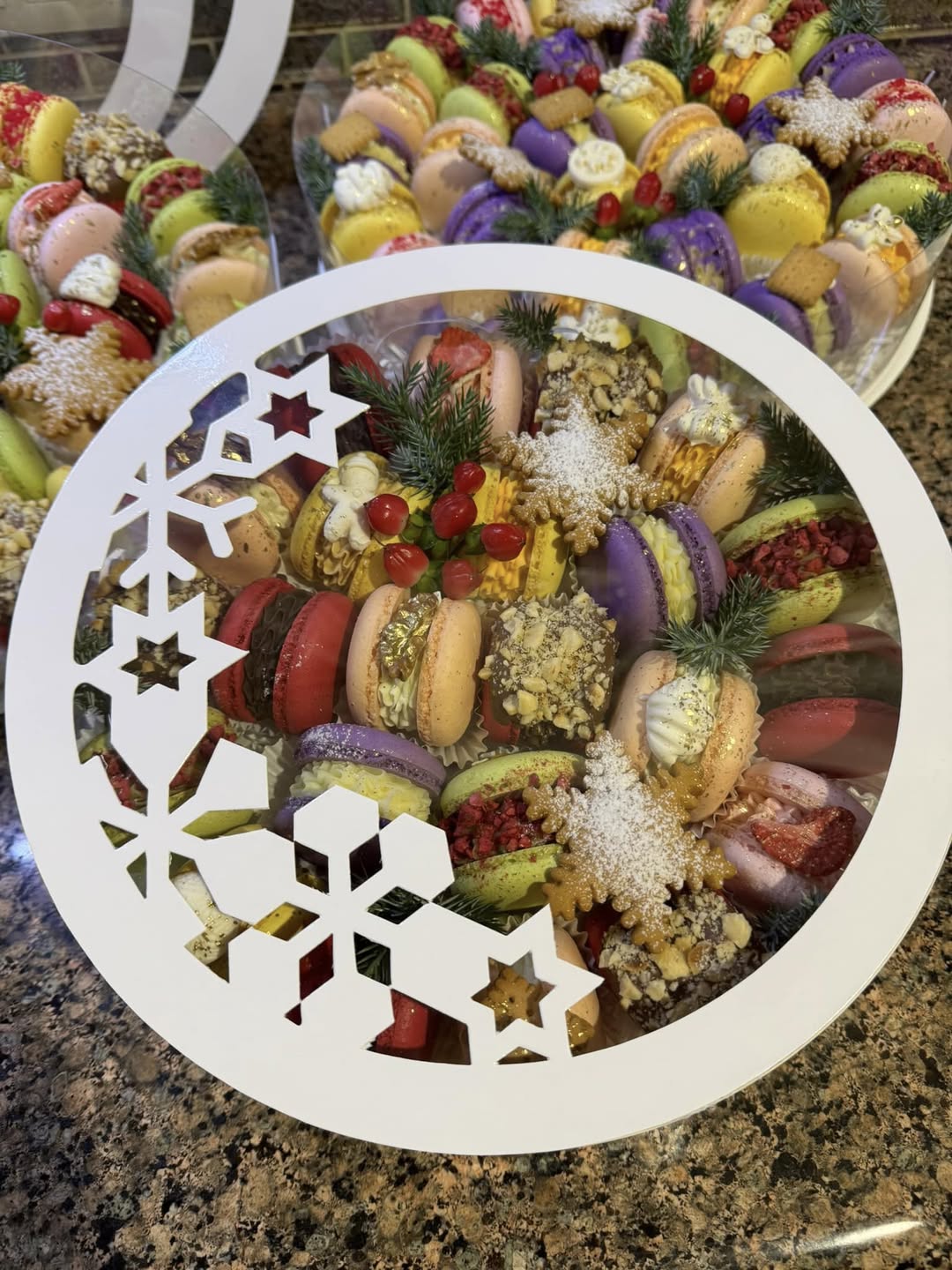 Przezroczyste pudełko na tort pokrywka śnieżynki