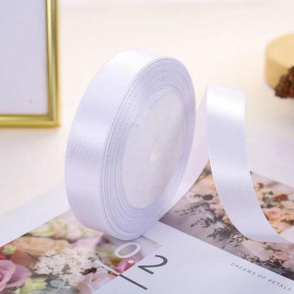Wstążka satynowa 2 cm Biały, rolka 33 m