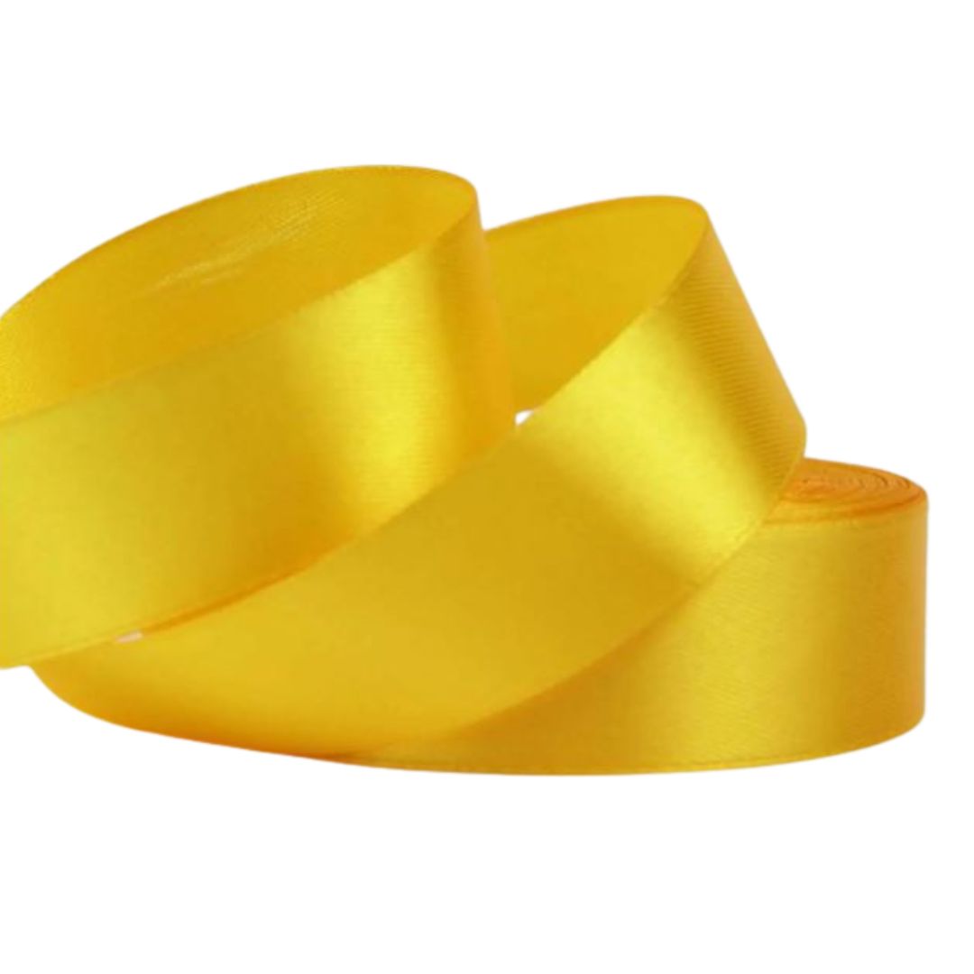 Wstążka satynowa 2 cm Żółty, rolka 33 m