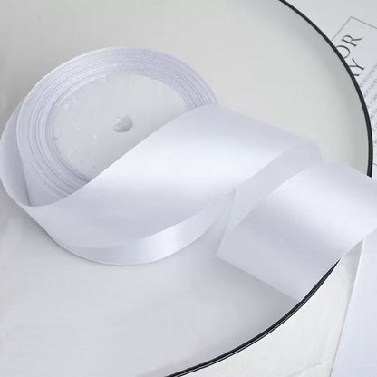 Wstążka satynowa 2 cm Biały, rolka 33 m