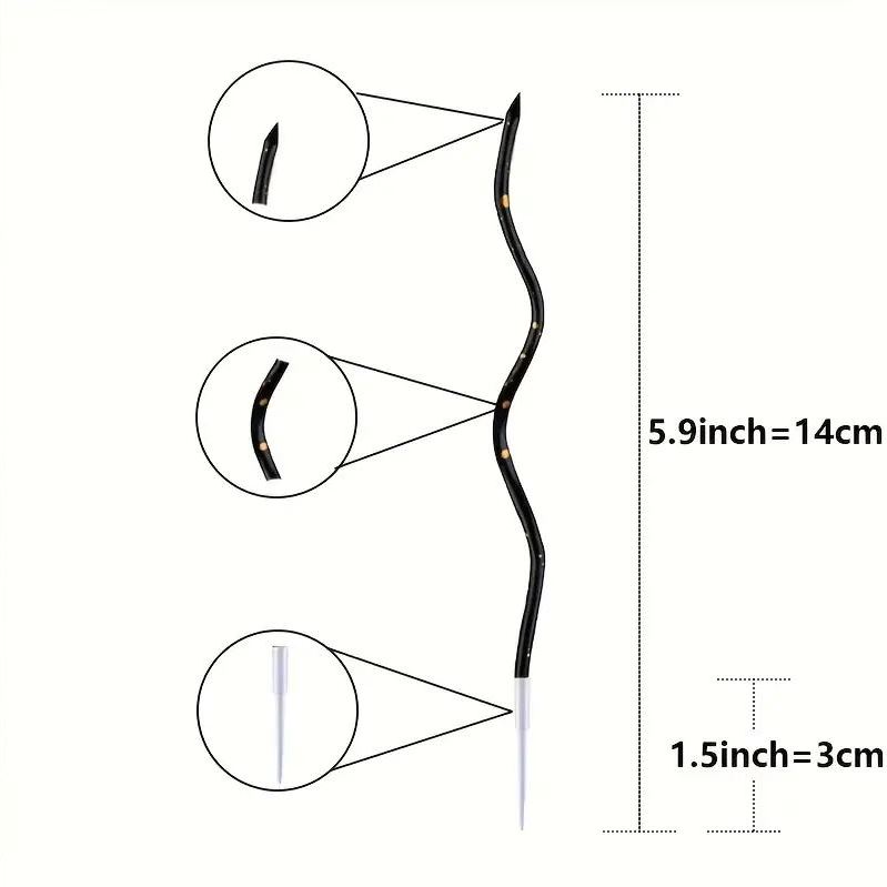 Zakręcone świeczki urodzinowe, Czerń ze złotem, 11 cm - 6 szt.