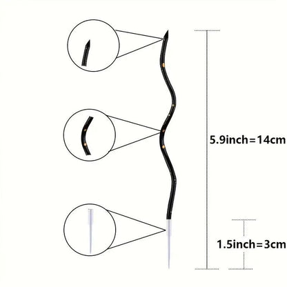 Zakręcone świeczki urodzinowe, Czerń ze złotem, 11 cm - 6 szt.