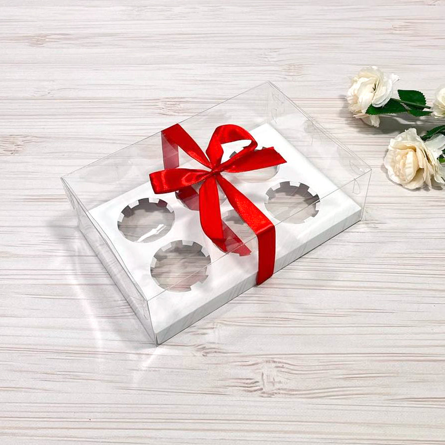 Przezroczyste pudełko 6 babeczek