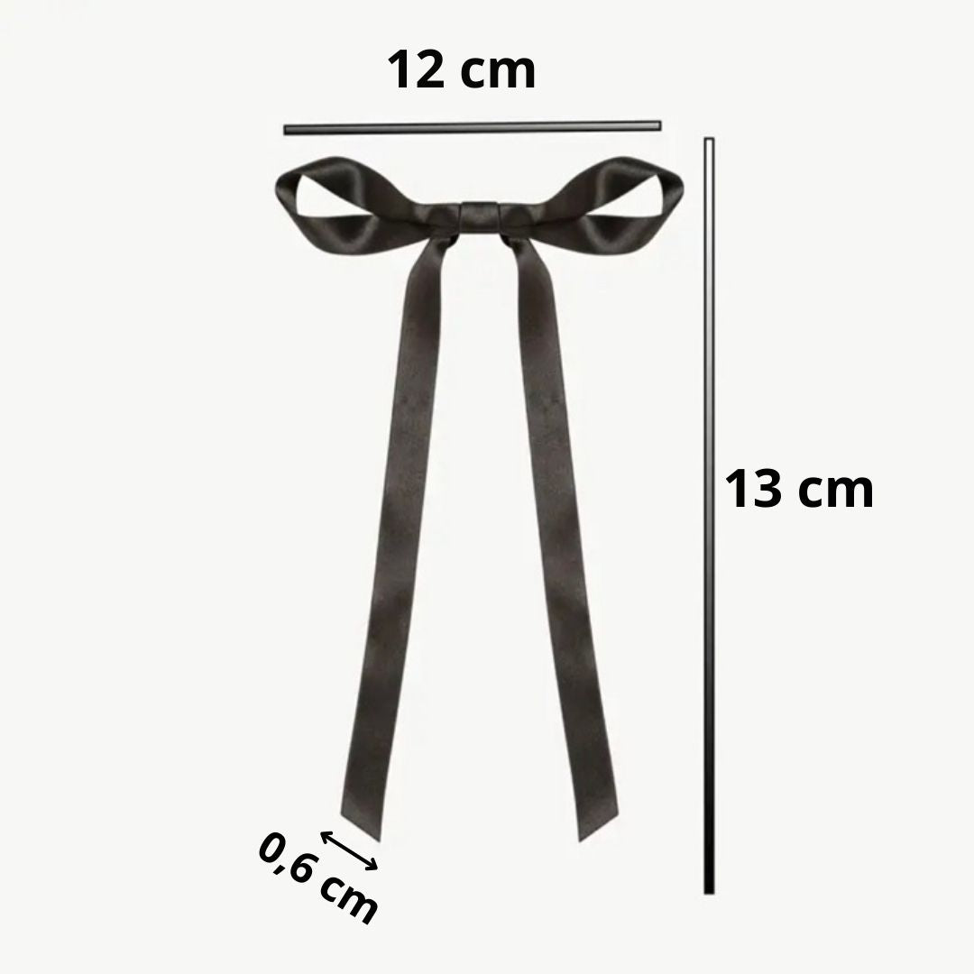 Kokardki na tort – czarne, satynowe (5 sztuk)