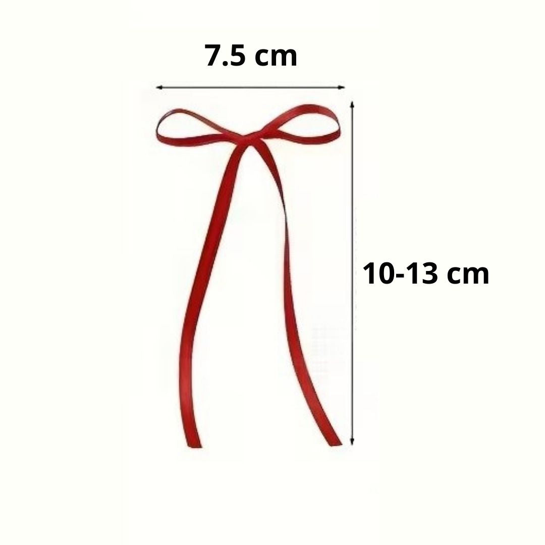 Kokardki na tort – czerwone, satynowe (5 sztuk)