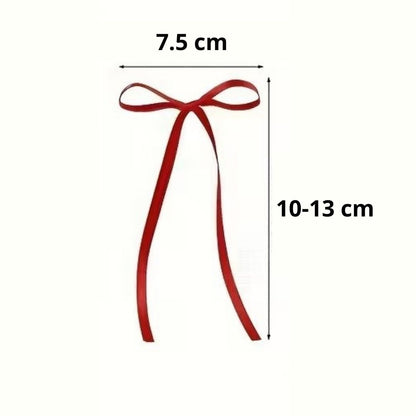 Kokardki na tort – czerwone, satynowe (5 sztuk)