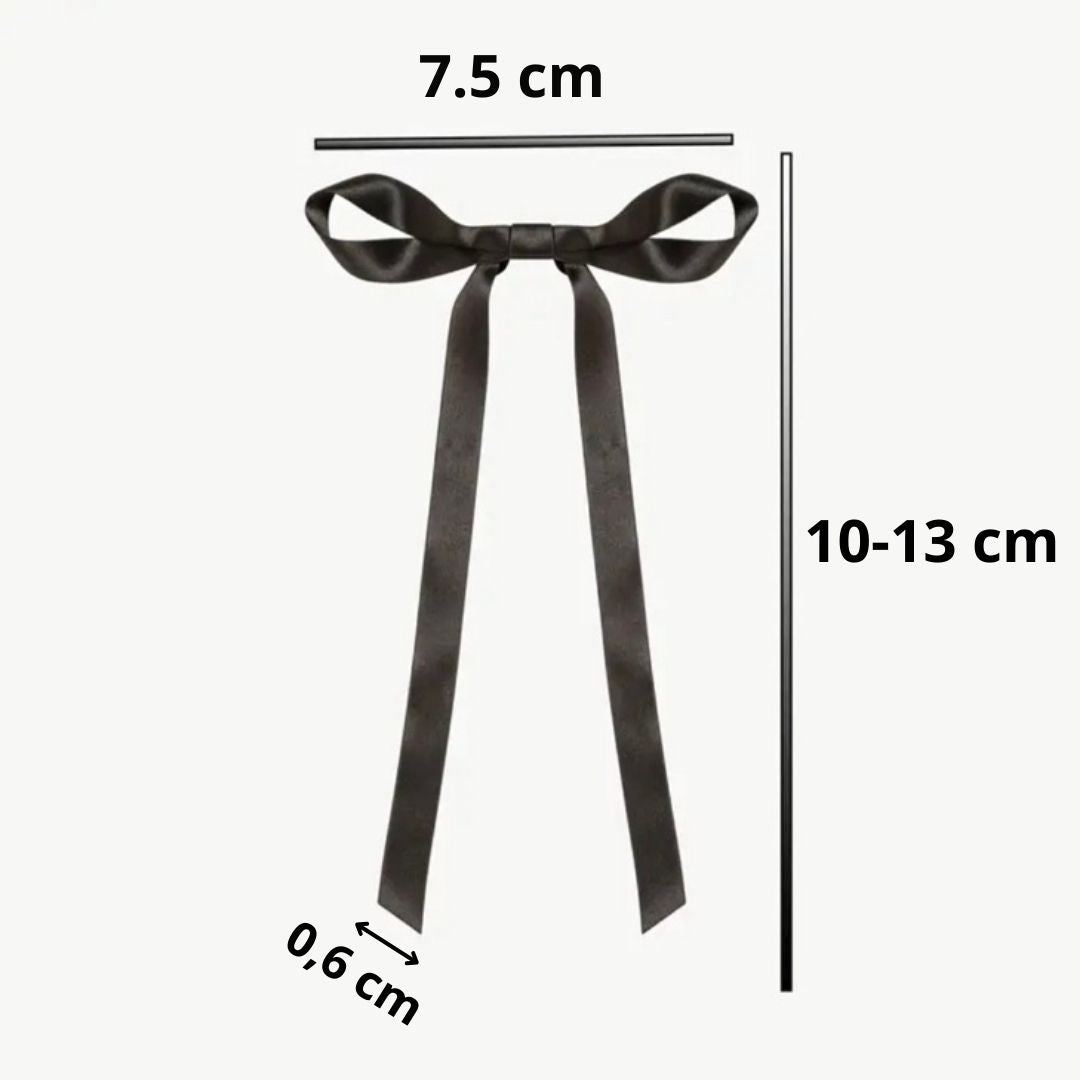 Kokardki na tort – czarne, satynowe (5 sztuk)