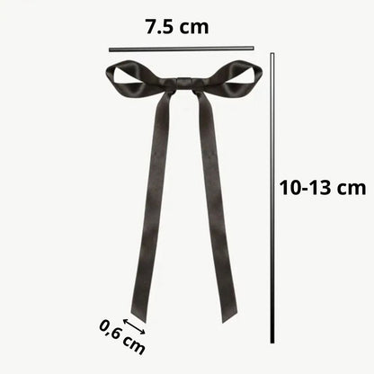 Kokardki na tort – czarne, satynowe (5 sztuk)