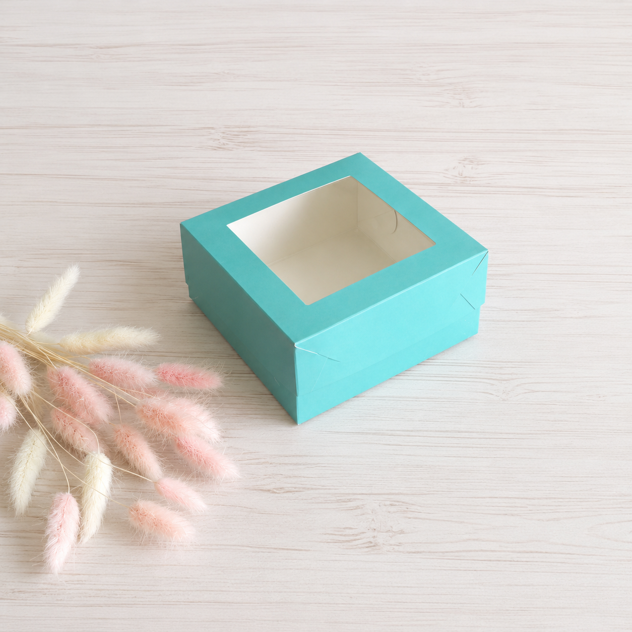 Pudełko na deser 13×13×6 cm z okienkiem, Tiffany – 5 szt.