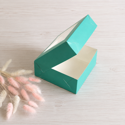Pudełko na deser 13×13×6 cm z okienkiem, Tiffany – 5 szt.