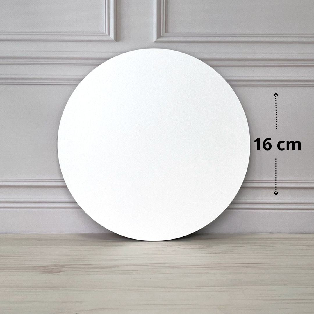 Podkłady pod tort, Białe, Ø16 cm, 3 mm, MDF – zestaw 5 sztuk