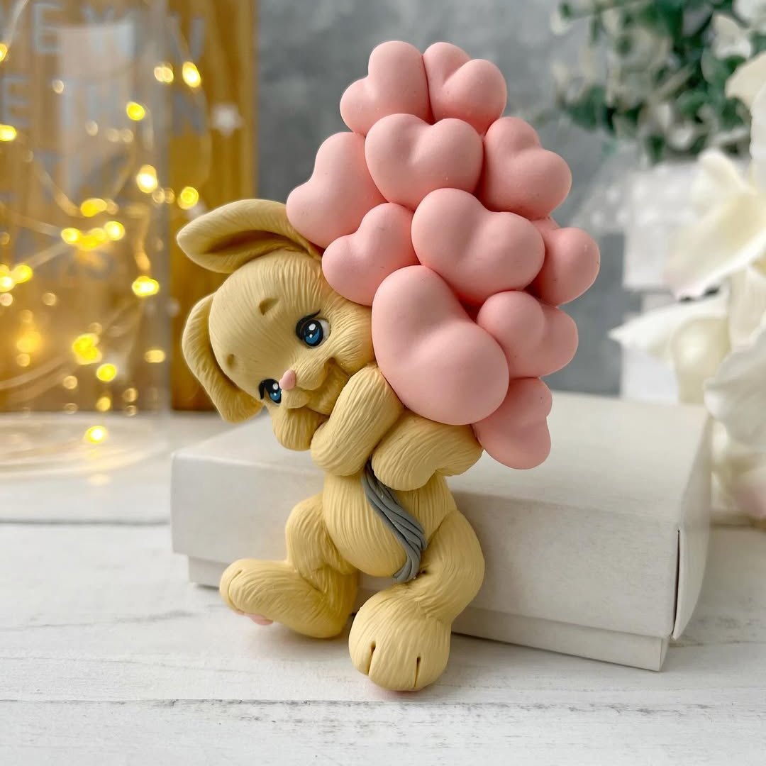 Forma silikonowa Zajączek z serduszkami 2D