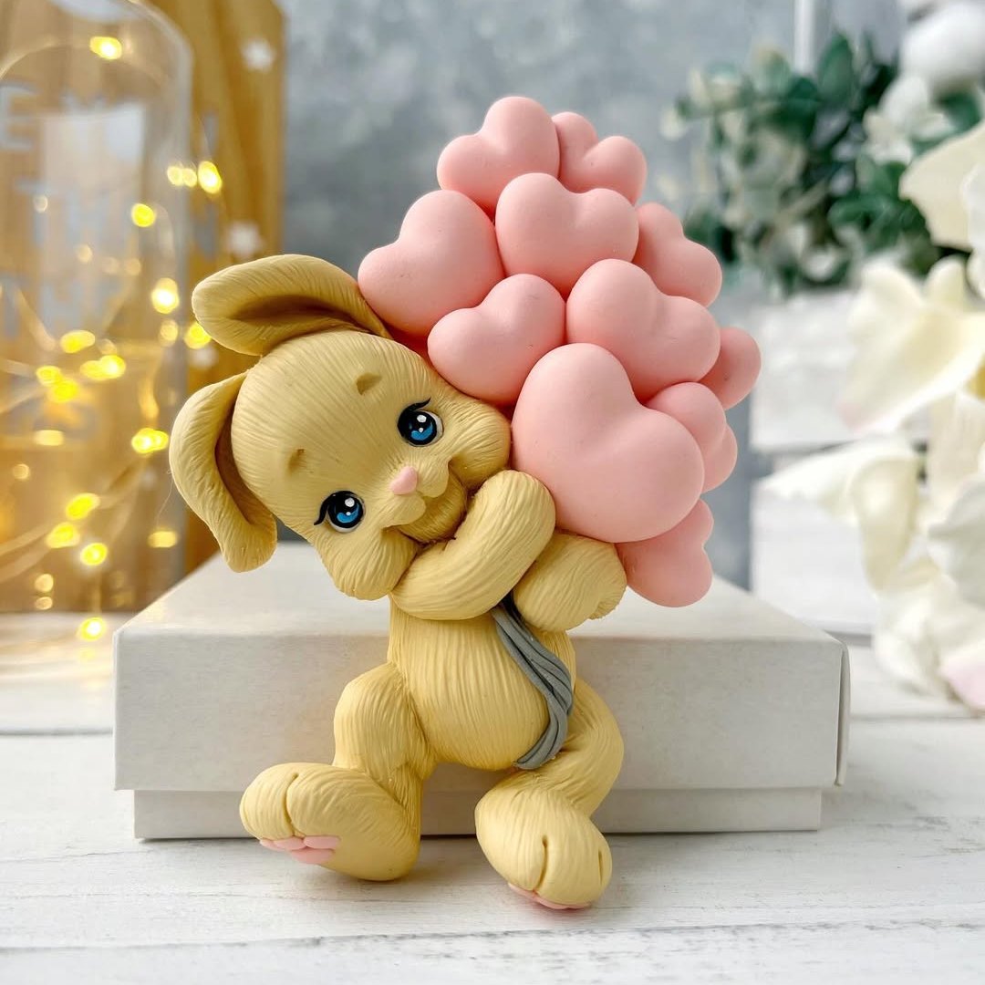 Forma silikonowa Zajączek z serduszkami 2D