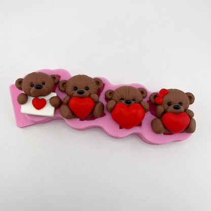 Forma silikonowa Misie z serduszkami (słodycze)