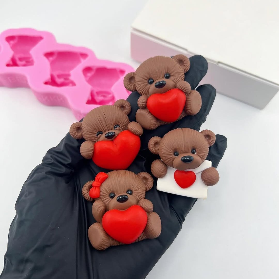 Forma silikonowa Misie z serduszkami (słodycze)