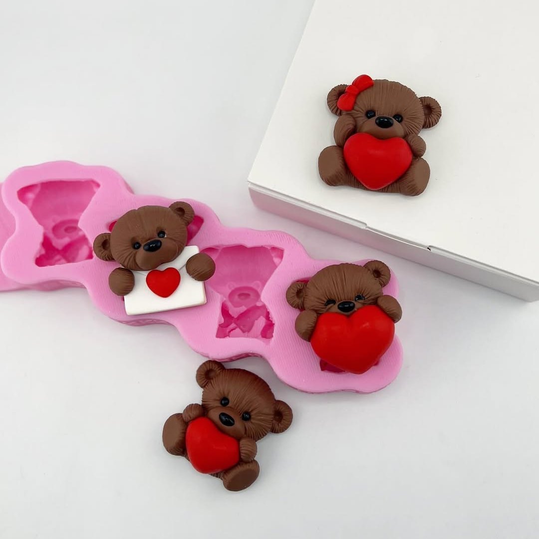 Forma silikonowa Misie z serduszkami (słodycze)