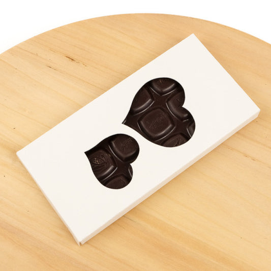 Pudełko na tabliczkę czekolady z motywem serca 160×80×17 mm, białe – 5 szt.