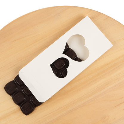 Pudełko na tabliczkę czekolady z motywem serca 160×80×17 mm, białe – 5 szt.