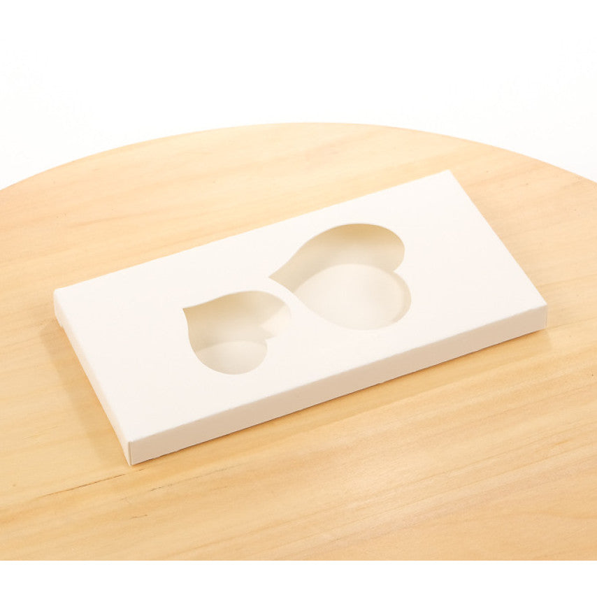 Pudełko na tabliczkę czekolady z motywem serca 160×80×17 mm, białe – 5 szt.