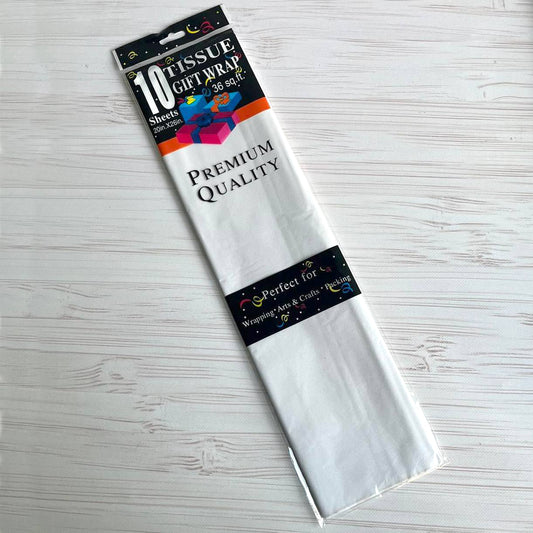 Bibuła dekoracyjna 50×65 cm (10 arkuszy) – biała perłowa