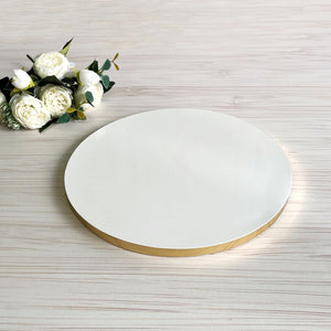 Podkłady pod tort, Ø30 cm (Białe + Złota krawędź, H12 mm) – zestaw 3 sztuk