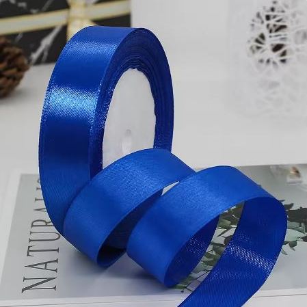 Wstążka satynowa 2 cm Niebieski, rolka 33 m