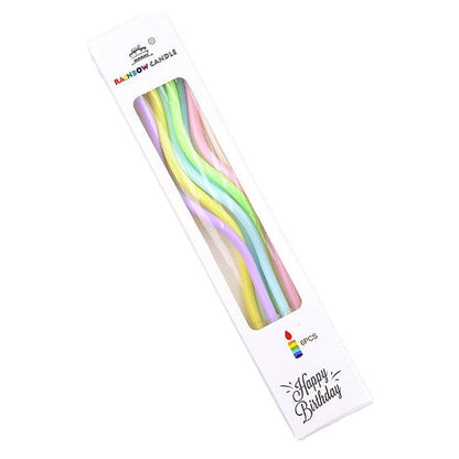 Zakręcone świeczki urodzinowe, kolorowe, 11 cm – 6 szt.