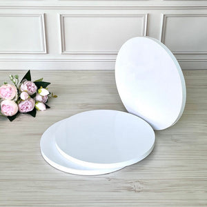 Podkłady pod tort, Ø25 cm (Białe, H12 mm) – zestaw 5 sztuk