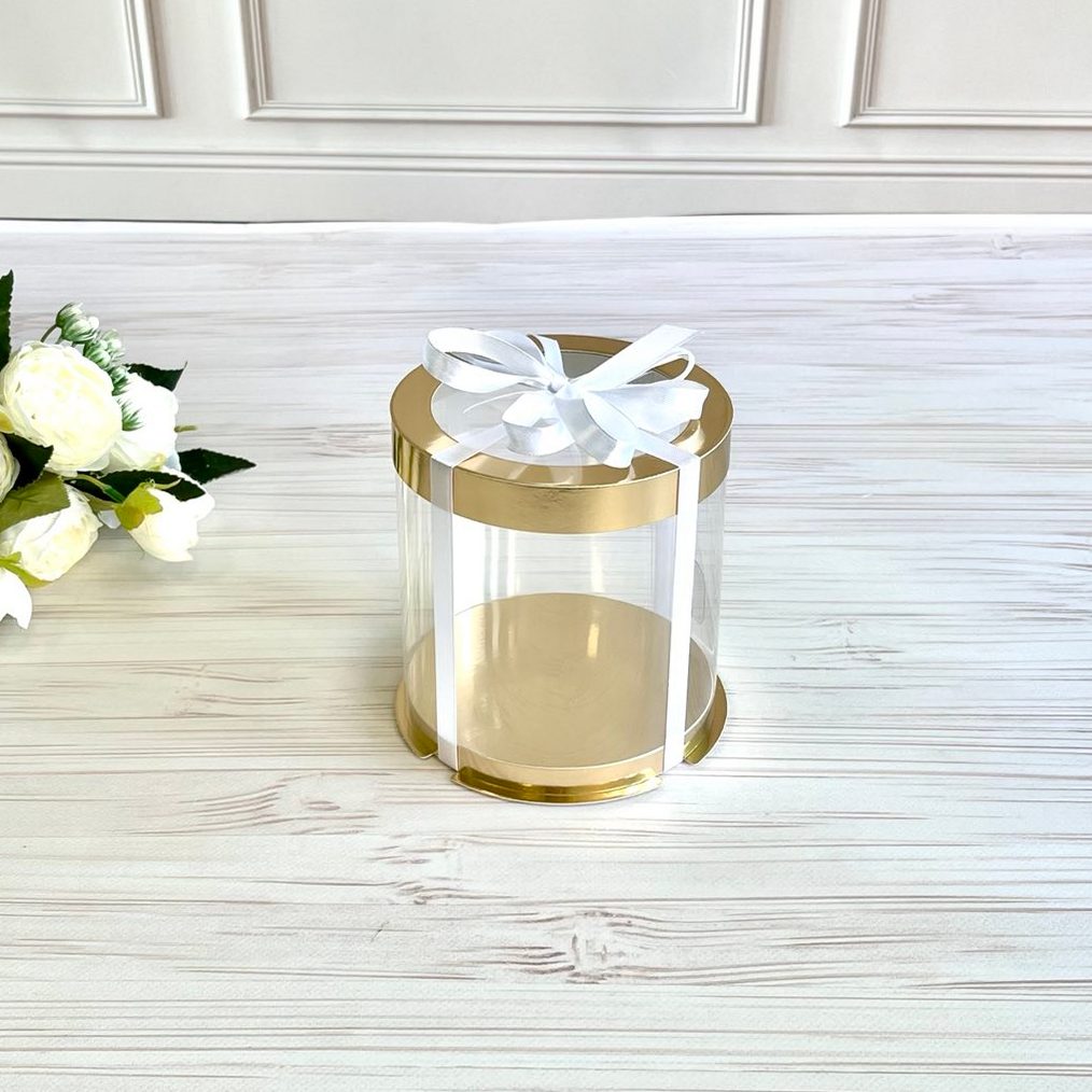 Przezroczyste okrągłe pudełko na tort 12x13 cm