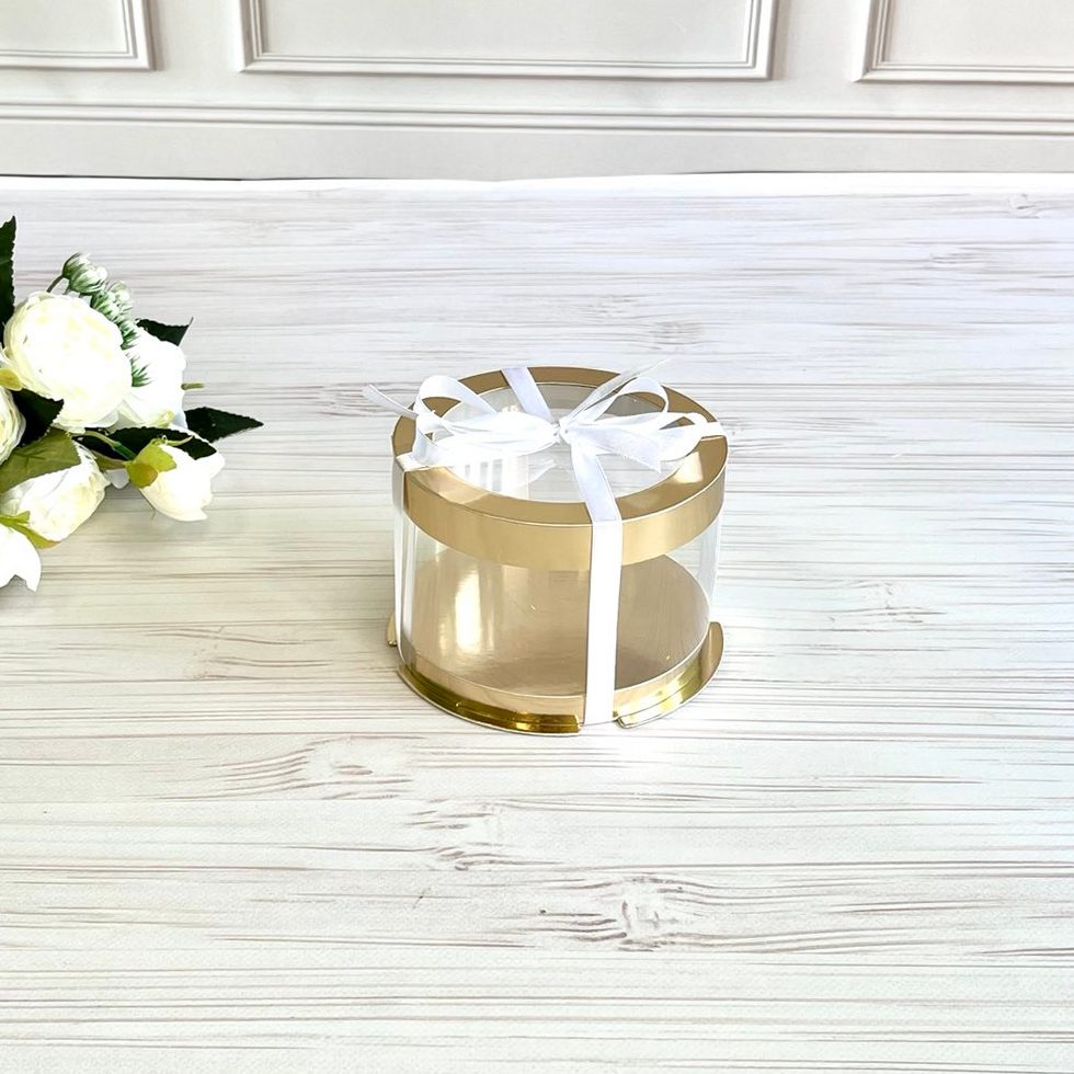 Przezroczyste okrągłe pudełko na tort 12x8 cm